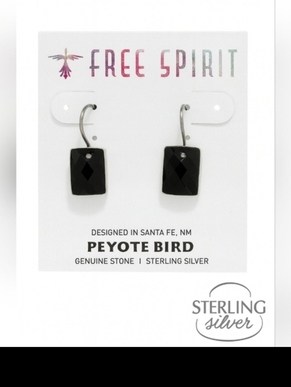 NWT Peyote Bird Black Onyx Sterling Silver Earrings